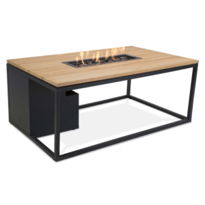 Cosiloft 120 Sort/Teak 120x80x47 cm Bord inkl. Bålfad