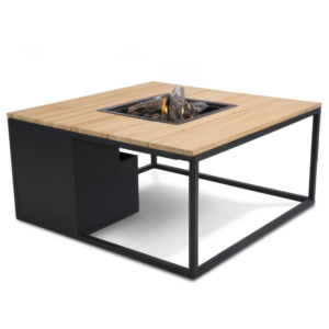 Cosiloft 100 Sort/Teak 100x100x47 cm Bord inkl. Bålsted