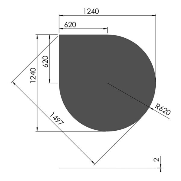 Stålgulvplade Dråbe Sort 125x125