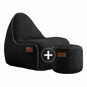 SACKit Cobana Junior Lounge Chair + Pouf Black