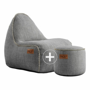 SACKit Cobana Junior Lounge Chair + Pouf Light Grey